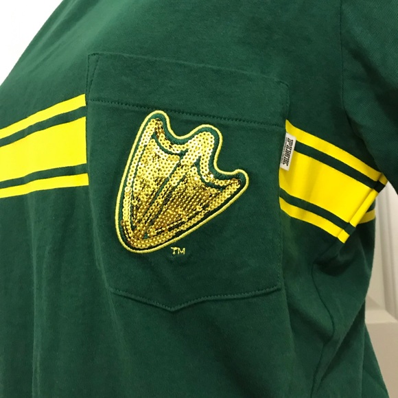 Pink Victoria’s Secret collegiate University of Oregon Ducks tee green small - Picture 2 of 7